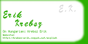 erik krebsz business card